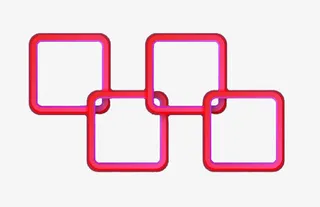 红色霓红方框免抠