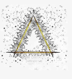 金色光芒圣诞树免抠