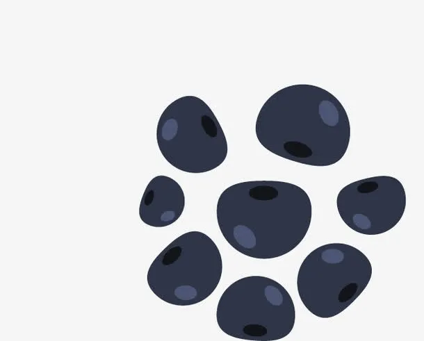 矢量手绘黑殷桃免抠