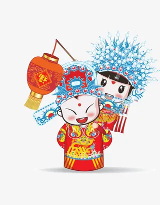 卡通新郎新娘免抠