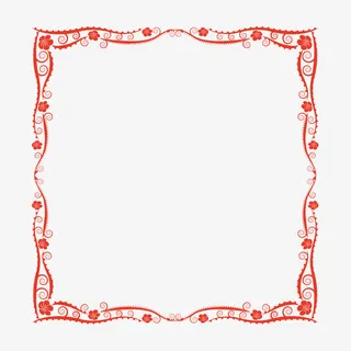 矢量小花红色边框免抠