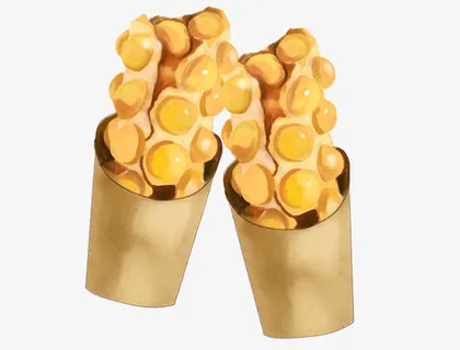 鸡蛋仔手绘图免抠