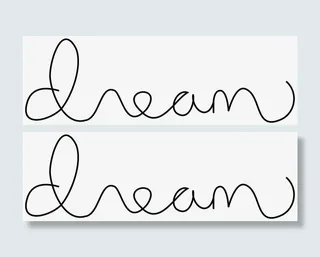 梦想英文花体字免抠