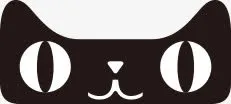 黑色经典天猫头像免抠