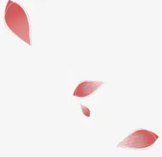 红色花瓣透明装饰免抠
