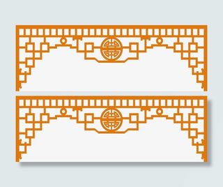 装饰的古典古风窗棂免抠