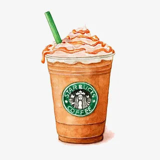 星巴克奶茶插画一杯免抠