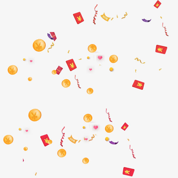 红包金币雨免抠漂浮其他元素