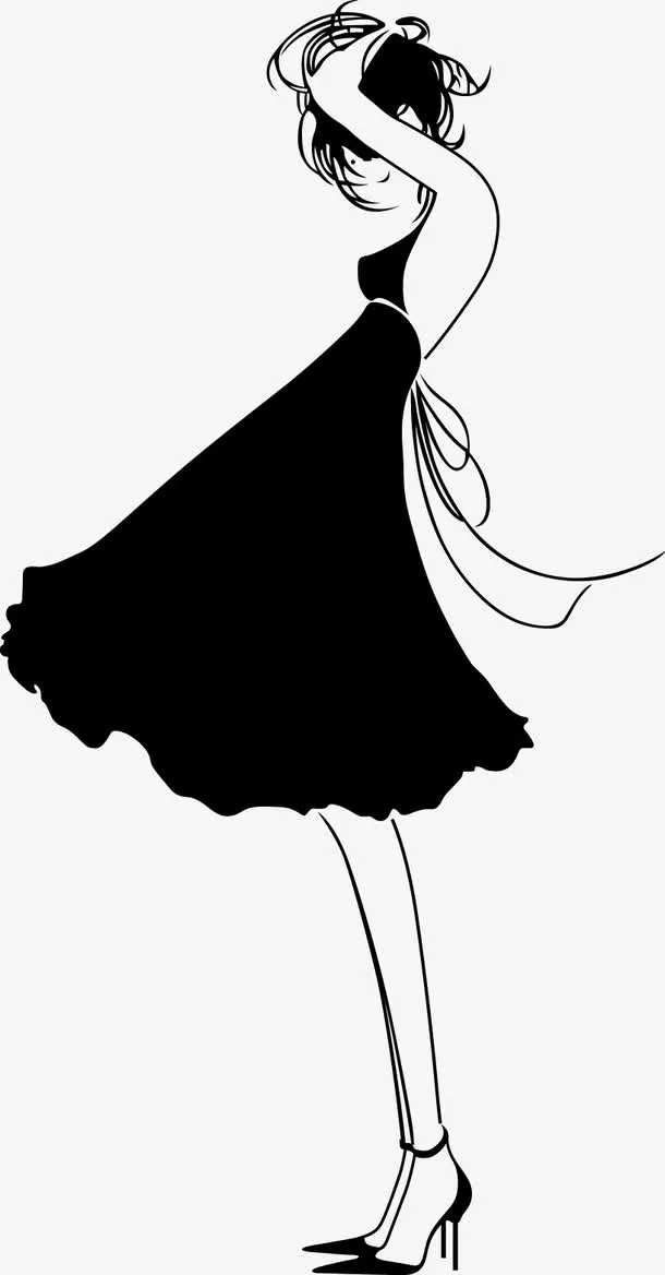 线条女孩免抠