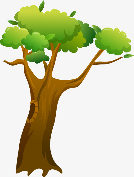 春天绿色大树免抠