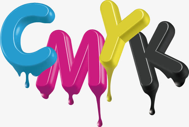 cmyk 颜色字母 喷漆免抠