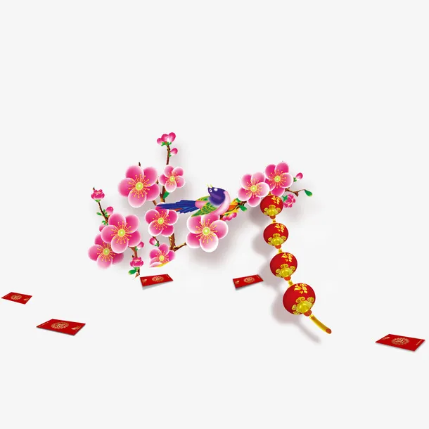 中国风梅花喜鹊免抠