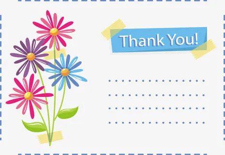 彩色雏菊感谢卡免抠