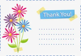 彩色雏菊感谢卡免抠