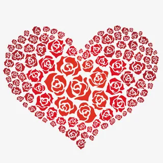 心形玫瑰花免抠