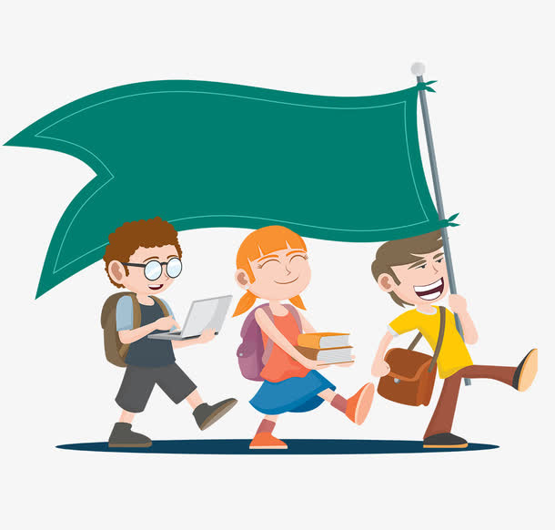 抬旗子的男生免抠