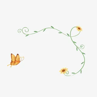 黄色花藤蔓免抠