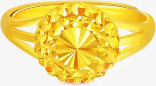 七夕首饰海报金黄色戒指免抠