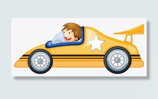 坐着跑车的人免抠