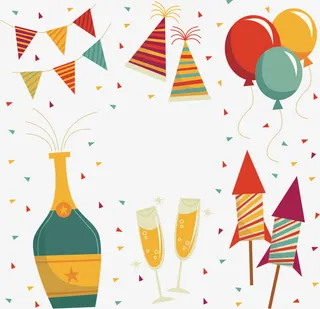 狂欢元旦派对免抠