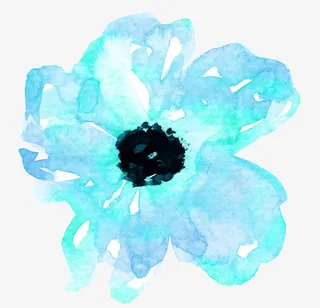 唯美水彩花朵素材免抠