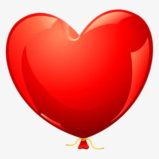 红色的心形气球图标免抠