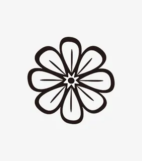 简笔画小花免抠