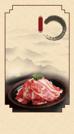 中国风的传统火锅宣传展板背景素材高清