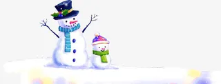 雪地上的雪人免抠