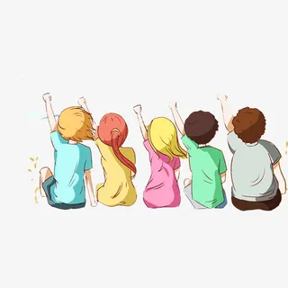 小伙伴卡通背影免抠