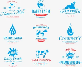 奶滴奶牛标志免抠