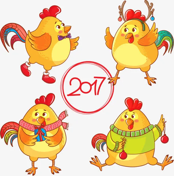 矢量可爱小黄鸡免抠