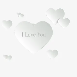 情人节白色爱心免抠