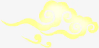 黄色渐变中国风祥云免抠