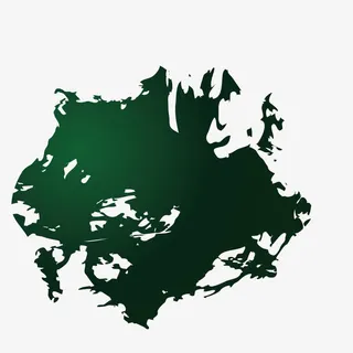 手绘绿色渐变墨迹免抠