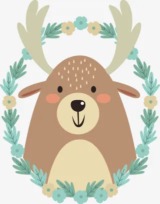 可爱的驯鹿封面免抠