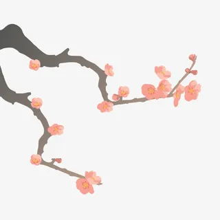 水墨梅花指免抠