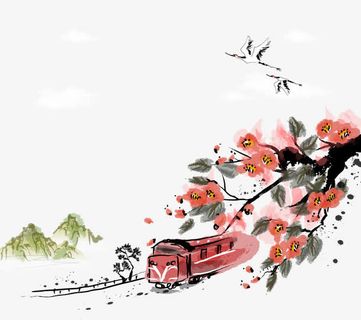 春天的火车免抠