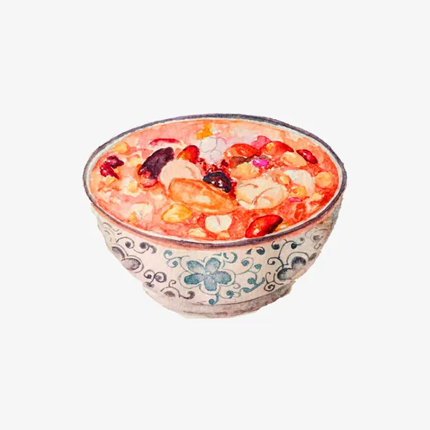 白色腊八粥喜庆元素免抠
