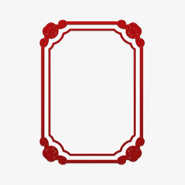 方形刺绣边框免抠