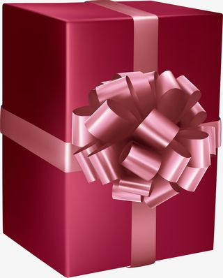 小清新红色礼盒免抠