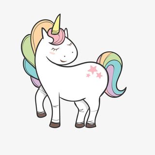 卡通独角兽动物设计免抠