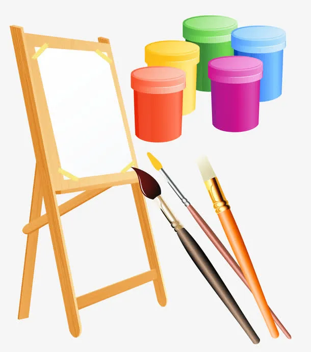 画板毛笔刷水粉免抠