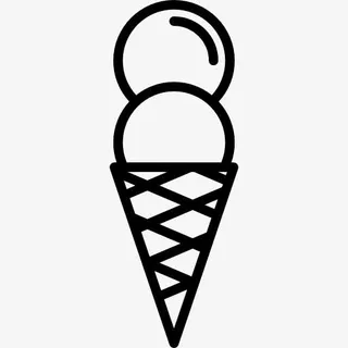 蛋卷冰淇凌两球图标免抠