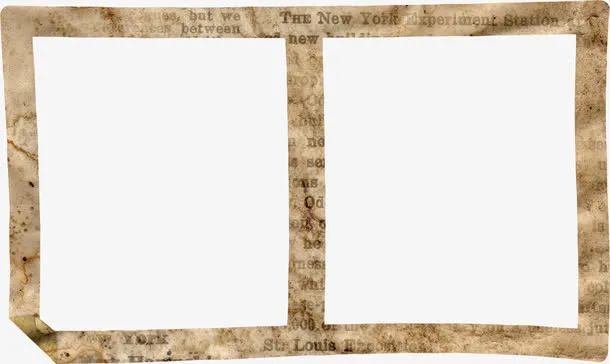 报纸复古边框免抠