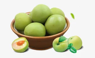 框子中的酸青梅果免抠