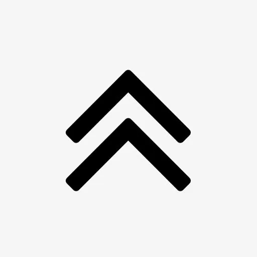 向上的双尖括号符号图标免抠