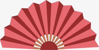 日系手绘折扇电商免抠