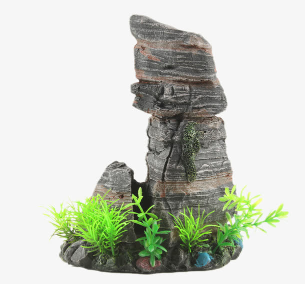 鱼缸造景假山工艺品免抠