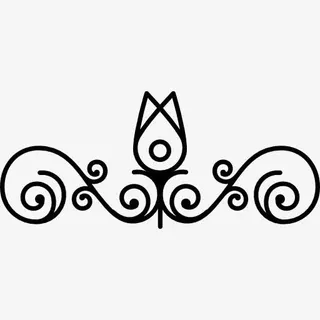 花芽的轮廓和藤蔓设计图标免抠